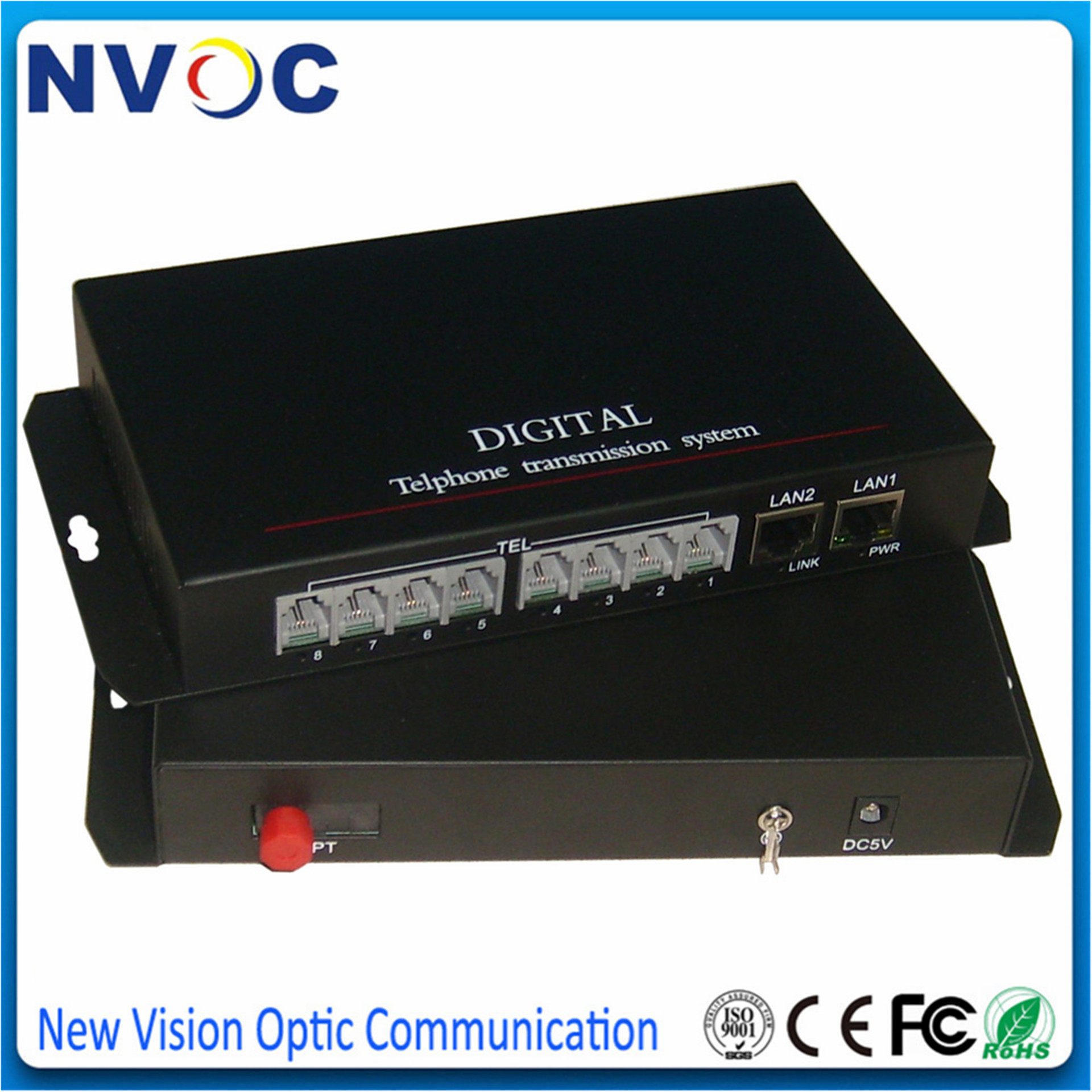 8Ch Telephone over Fiber Converter