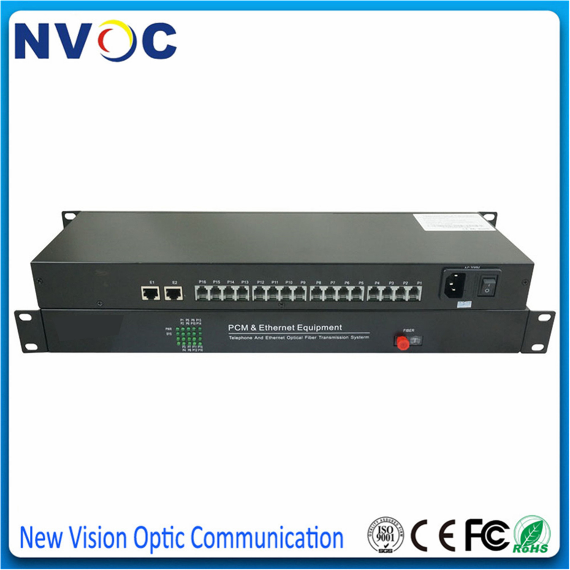 16Ch Telephone over Fiber Converter